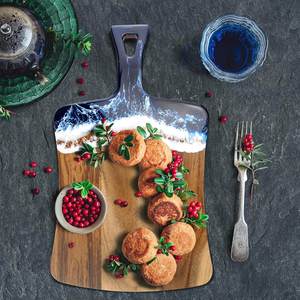 Planche à découper personnalisée top ventes Outils de cuisine Planche à découper en résine et bois Bloc pour fromage Dessert Légumes Viande - Product Image 2