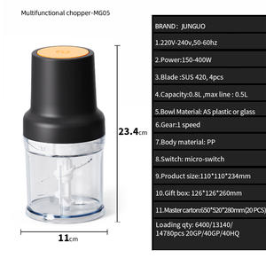 Licuadora OEM ODM Cuchillas dobles Conector de <span class=keywords><strong>varilla</strong></span> de metal Mezclador multifunción Opciones de capacidad para picar vegetales - Product Image 6