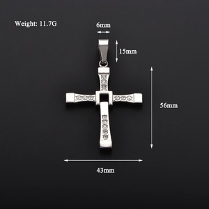 Collier Hip Hop avec pendentif croix en strass Dominic, en acier inoxydable 316L, bijou Jésus pour hommes et femmes - Product Image 2