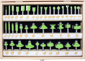 8 mét Shank 40 cái Router bit thiết lập cao preccision K10 Carbide Tipped gỗ Cutter <span class=keywords><strong>Set</strong></span> 2 sáo gỗ trường hợp gói - Product Image 2