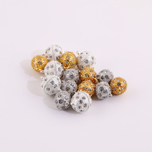 Pendentif magnétique en forme de boule de strass multicolore de 14mm, avec trou de suspension, pour la fabrication de bracelets, accessoires de bijoux - Product Image 1