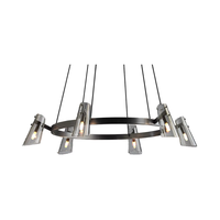 Yihao VALETTE moderno decorativo latón cobre 3000K luz blanca cálida altura ajustable 220V E12 bombilla colgante lámpara de araña