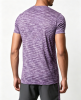 T-shirt de sport pour homme en jersey polyester spandex 150 GSM, avec logo personnalisé, effet dégradé, compressé, anti-UV, sans AZO, anti-boulochage