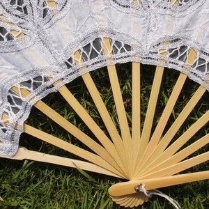Ventilateur en dentelle de coton brodé, bretelles en bambou, décoration de <span class=keywords><strong>mariage</strong></span>, chauves-souris - Product Image 6