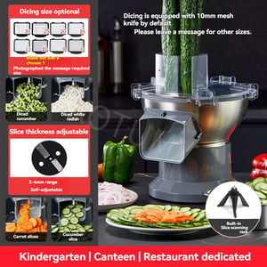 Pemotong Wortel, Pemotong Kentang Komersial, Pemotong Sayuran Multifungsi Elektrik, Pemotong Dadu Kecil, Irisan, dan Serutan - Product Image 2