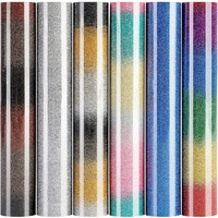Vinyle thermocollant à paillettes multicolores, échantillon gratuit, vente chaude, rouleau HTV, découpe au plotter coréen, transfert thermique sur film PU pour t-shirt