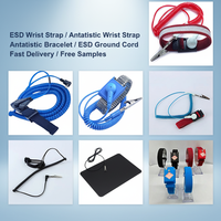 Kit completo de alfombrilla antiestática inalámbrica de doble cable personalizada con cable de puesta a tierra y correa antiestática ESD