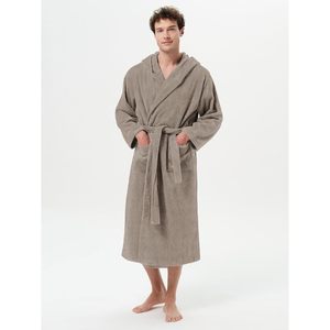 Peignoir à capuche en tissu éponge pour homme, long, en coton doux et moelleux, pour spa et douche, grandes tailles - Product Image 3