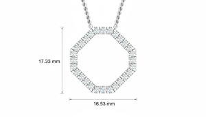 Collier hexagonal moderne élégant avec chaîne, bijoux fins de luxe pour femmes avec des accents de diamants étincelants - Product Image 2