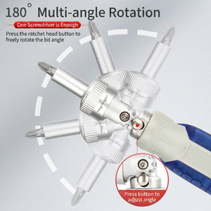 14 In 1 Multi Bit <b>Screwdriver</b> Set With Hidden Bits And Ratchet Mechanism For Home Diy Repair Tools - Product Image 2