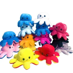 Creatieve 20Cm Pluche Dier Speelgoed Octopus Flip Omkeerbare Pluche Octopus Kussen Kleine Octopus Pop Schattige Zachte Doek Pop Pluche Speelgoed