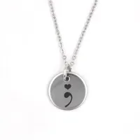 Collier en acier inoxydable, collier semi-colon, collier de sensibilisation à la dépression, collier de guerrier pour la santé mentale, bijoux de suicide, cadeaux