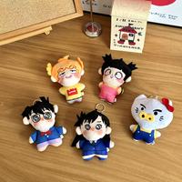 Porte-clés en peluche Conan en coton doux, adorable figurine de dessin animé, mini poupée en peluche pour usage quotidien