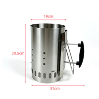 Allume-charbon de barbecue en acier inoxydable, cheminée à charbon portable, allume-feu pour grillades en extérieur
