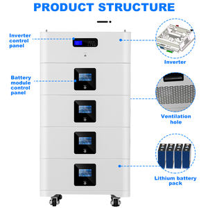 Système de stockage d'énergie domestique de classe de protection IP65, pack de batteries LiFePO4 empilables, alimentation électrique, solution de système solaire <span class=keywords><strong>rechargeable</strong></span> - Product Image 2