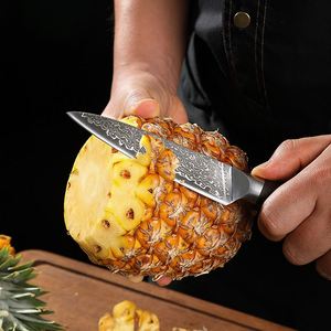 Couteau à steak occidental en acier Damas forgé, multifonctionnel pour la cuisine, la découpe de fruits, la préparation culinaire polyvalente, simplicité moderne - Product Image 3