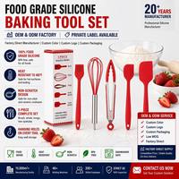 Ensemble de 5 spatules de cuisine en silicone OEM ODM, résistantes à la chaleur, sans BPA, pour la cuisson et la cuisine