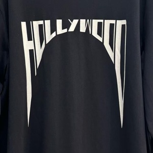 Haut à manches longues d'automne en <span class=keywords><strong>noir</strong></span> <span class=keywords><strong>et</strong></span> blanc ; T-shirt ample à manches longues de style urbain sombre. - Product Image 4