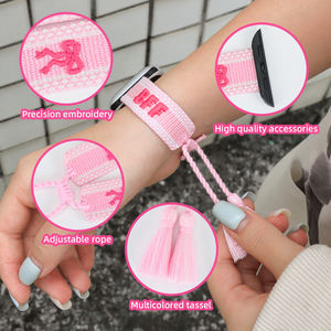 Mode <span class=keywords><strong>meilleur</strong></span> ami lettre broderie tissé bracelet de montre réglable <span class=keywords><strong>sport</strong></span> gland bracelet de montre <span class=keywords><strong>pour</strong></span> <span class=keywords><strong>Apple</strong></span> <span class=keywords><strong>Watch</strong></span> série - Product Image 2