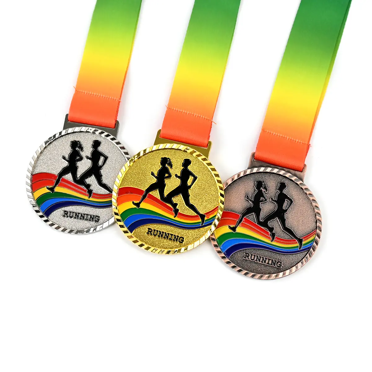 Customizable Gold Sports Medals with Your Own Logo Manufacturer's Trophies Plaques Collection