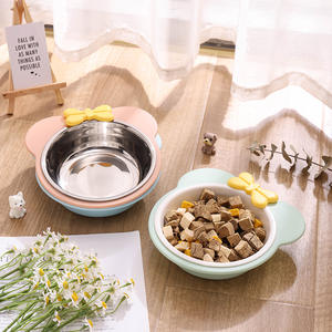 Lynpet 2024 Eco-Friendly Cat <span class=keywords><strong>Bowl</strong></span> Novo Design Plástico Exterior com Aço Inoxidável Amor Estilo <span class=keywords><strong>Pet</strong></span> Alimentadores para Cães - Product Image 1