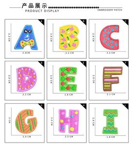 Patch brodé lettre en sergé coloré et mignon de 3 cm, thermocollant, pour vêtements d'enfants et décoration de sacs - Product Image 6