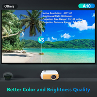 Yinzam A10 Mini projecteur HD natif portable, projecteur WiFi LED 1600 Ansi Lux le moins cher avec projecteurs vidéo de prise en charge 1080P