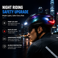 Casque de vélo intelligent Premium Chameleon avec phare LED ultra-lumineux et feu arrière, équipement de conduite nocturne haute visibilité