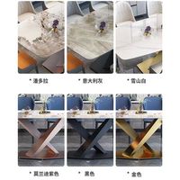 Ensemble de table à manger moderne avec plateau en marbre, table à manger rectangulaire de luxe, ensemble de 4, 6 ou 8 places, meubles de salle à manger