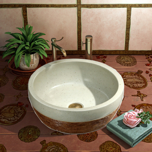 China Wholesale Handmade Ceramic Traditional Design Basin Eco-Friendly Water Resistant <strong>Small</strong> Corner Countertop <strong>Sink</strong> for Bathroom - Product Image 2