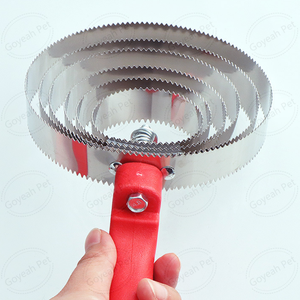 Spazzola reversibile per la toelettatura del cavallo in acciaio inossidabile pettine al Curry del cane con impugnatura morbida - Product Image 4