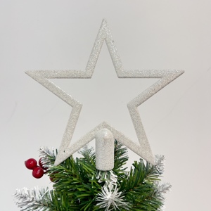 <span class=keywords><strong>D</strong></span>écoration de cadeau de vacances <span class=keywords><strong>d</strong></span>'arbre de Noël matière plastique blanche <span class=keywords><strong>d</strong></span>'étoile supérieure <span class=keywords><strong>d</strong></span>'arbre avec la poussière <span class=keywords><strong>d</strong></span>'or pour la <span class=keywords><strong>d</strong></span>écoration de Noël - Product Image 6