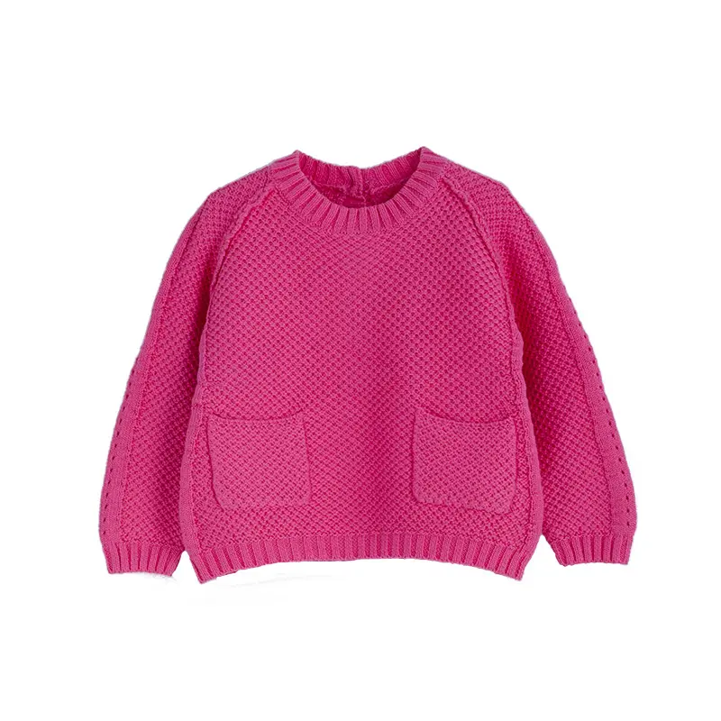 Maglione pullover invernale a maniche lunghe in cotone 100% di alta qualità per bambina