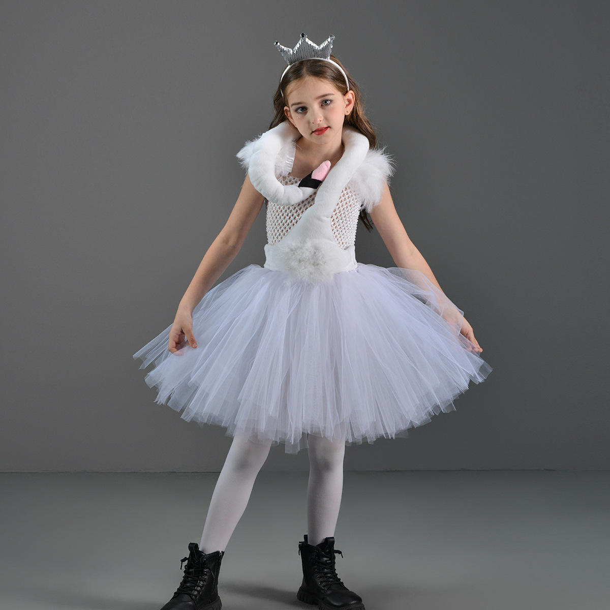 Disfraz de cisne negro y blanco: elegante vestido de actuación de