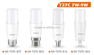 T37 9W moderno en forma de T LED de luz blanca de plástico de aluminio interior <span class=keywords><strong>Stick</strong></span> para sala de estar Home Hotel <span class=keywords><strong>E27</strong></span> G24 B22 AC Power ROHS - Product Image 3