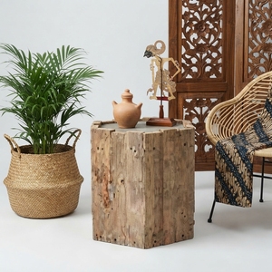 Verolinda <b>Small</b> Round Solid Wood Coffee <b>Table</b> Handcrafted <b>Wooden</b> Center <b>Table</b> Modern Living Room Furniture - Product Image 2