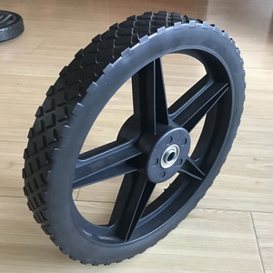 Ruedas de 14 pulgadas para cortacésped, ruedas pequeñas de plástico de 14'' <span class=keywords><strong>con</strong></span> neumáticos para cultivadores de jardín y carros de lavado a presión - Product Image 4