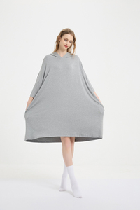 Bata térmica de bambú tejida de talla grande para <span class=keywords><strong>mujer</strong></span>, de fábrica china, ropa de dormir extragrande para verano, camisones para ver televisión - Product Image 4