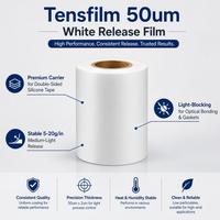 Film PET fluoré blanc Tensfilm 50µm 5-20g/in pour ruban adhésif silicone double face et joints occultants