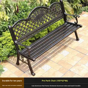 "Moderno metallo quadrato esterno panca grande fusione in alluminio per Villa cortile fiore piccolo balcone solido" - Product Image 6