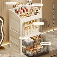 Organisateur de cosmétiques de style Instagram en plastique, support de bureau pour pinceaux de maquillage et rouges à lèvres, rangement pour masques et soins de la peau pour salle de bain