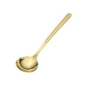 Cuchara de Sopa de Acero Inoxidable 304, Estilo Japonés, Mango Largo y Grueso, Color Negro y Dorado, Titanio, Vajilla de Dos Tonos - Product Image 5