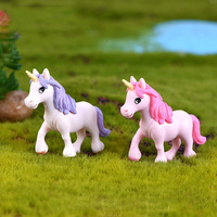 Harz Pony Mikro Landschaft Dekoration Pegasus Einhorn Miniatur DIY Hausgarten Ornament