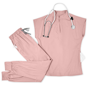 Ensemble de tenue d'infirmière confortable pour femme 2026 LOMW, <span class=keywords><strong>veste</strong></span> à manches courtes bleu roi et beige, pantalon jogger, uniformes de travail - Product Image 4