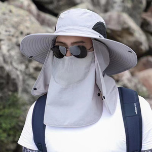 Chapeau de protection solaire décontracté en polyester pour <span class=keywords><strong>homme</strong></span> - Chapeau d'été imperméable couvrant le visage pour la pêche et la randonnée pour adultes - Product Image 4