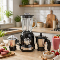 Mixeur Commercial et Domestique Coréen en Acier Inoxydable 1000W pour Smoothies, Broyeur, Hachoir, Presse-Agrumes, Concasseur à Glace et Écraseur