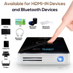 Projecteur DLP Android WiFi 4.0 Mini HD 4K C6 1 Go + 8 Go, portable pour le bureau, le home cinéma - Product Image 2