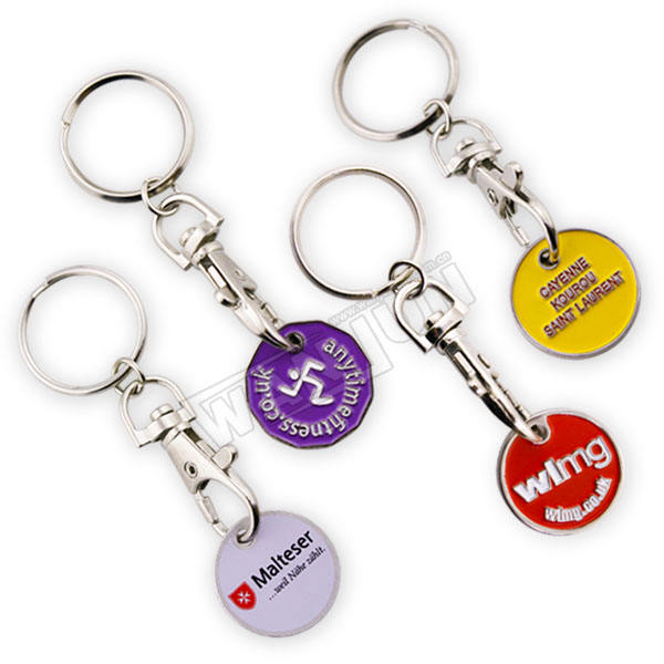 Wholesale Shopping Trolley Coin Locker Keyrings Customizable