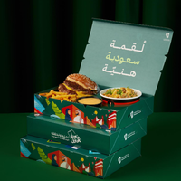 Boîtes à emporter écologiques en carton carré de luxe pour sushis, poulet frit, hamburgers, frites, résistantes aux UV