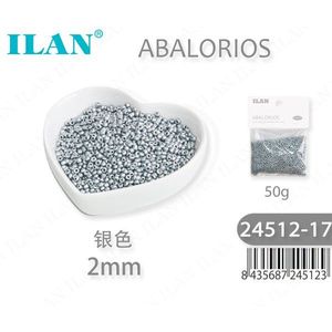 Perline Argento Ilan da 2mm, 50g per Creazione di Gioielli - Product Image 1